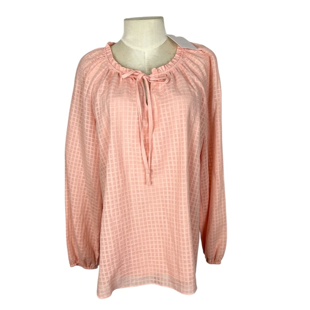 NWT LC Lauren Conrad flowy popover top in Peach size M lined lightweight boho